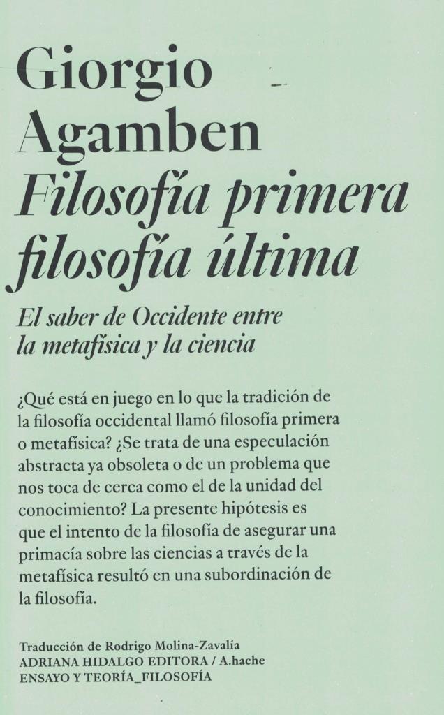 FILOSOFIA PRIMERA FILOSOFIA ULTIMA