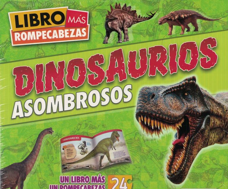 DINOSAURIOS ASOMBROSOS- LIBRO MAS ROMPECABEZAS
