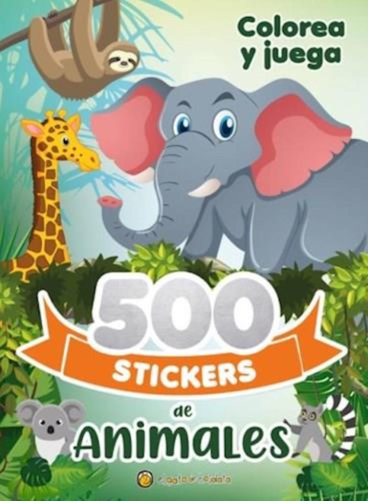 500 STICKERS ANIMALES- COLOREA Y JUEGA