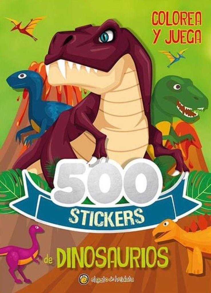 500 STICKERS DE DINOSAURIOS- COLOREA Y JUEGA
