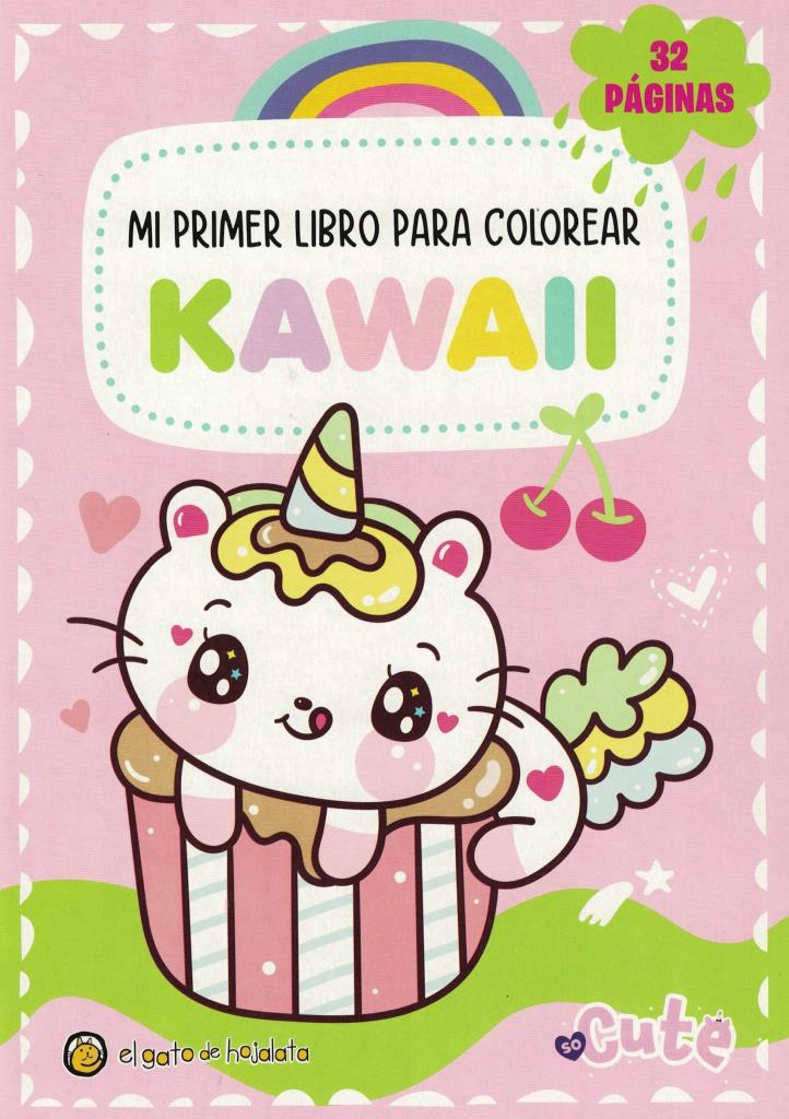 MI PRIMER LIBRO PARA COLOREAR KAWAII- ROSA
