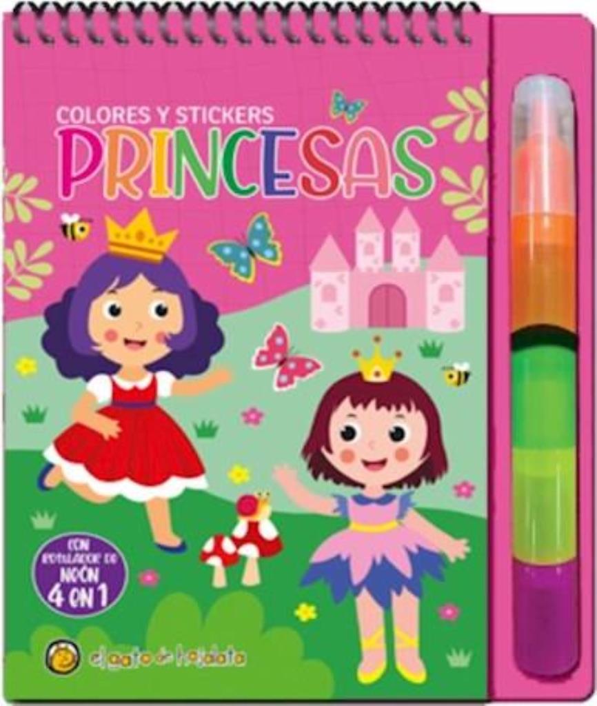 PRINCESAS - COLORES 4 EN 1 Y STICKERS