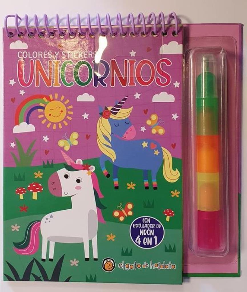 UNICORNIOS - COLORES 4 EN 1 Y STICKERS